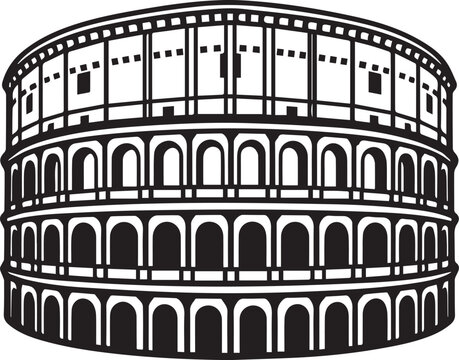 Rome Colosseum Amphitheater Vector Icon