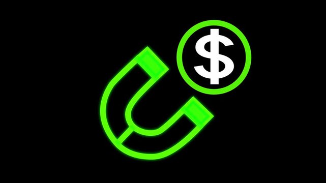 Magnet attracting a dollar currency symbol represents the financial concept of wealth generation and successful monetary investment strategies for businesses seeking to maximize their capital growth.