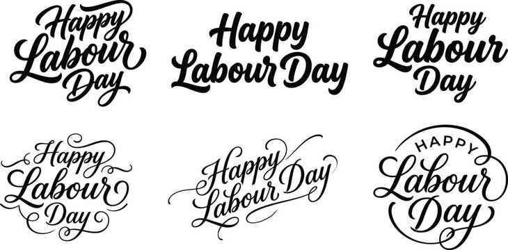 Black and white Labour Day phrases for social media and greeting cards