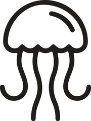 Simple jellyfish linear icon for marine life design with sea life, marine biolog © MR
