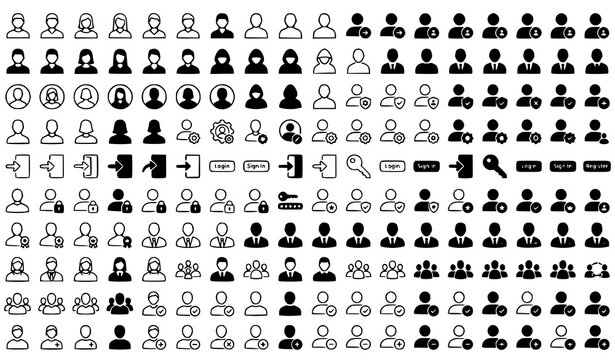 User Login Icon Vector Pack Profile Avatar Collection