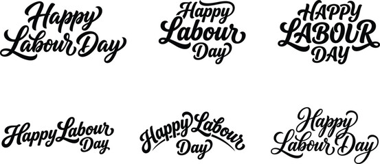 Labour Day greetings with elegant black script on white background © Hamidujjaman
