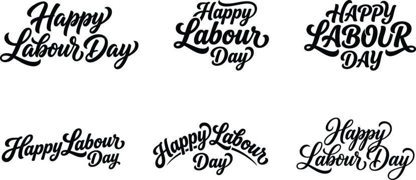 Labour Day greetings with elegant black script on white background