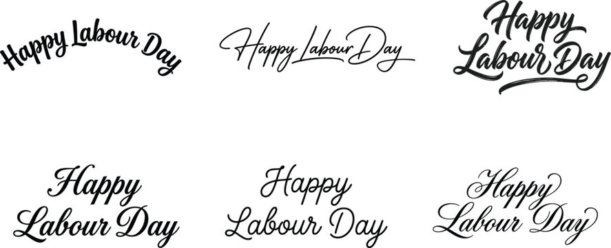Happy Labour Day typography designs for greetings and celebrations
