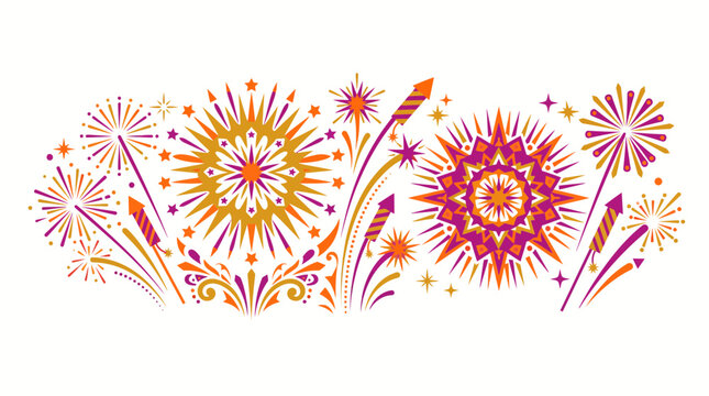 Vibrant diwali firecrackers and festive fireworks celebration