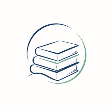 Minimal Book Stack Logo for Education and Library Branding