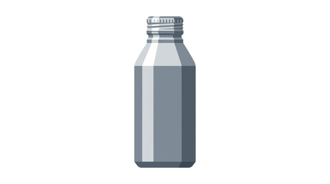 Modern Gray Aluminum Bottle with Silver Cap and Smooth Surface for Refreshing Drinks and Eco Friendly Use