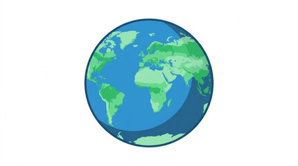 Fototapeta premium Colorful Earth Globe with Landmasses and Oceans for Education and Environmental Awareness