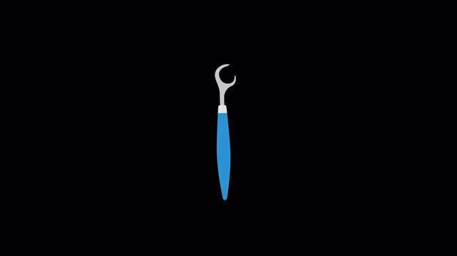 Ultrasonic Dental Scaler Active Cleaning Loop Animation on Alpha Channel