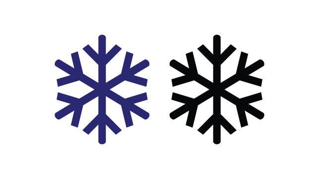 Snowflake icon silhouette in black color on white background
