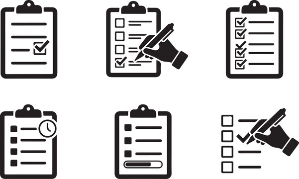 Checklist clipart with hand marking tasks in progress Vector