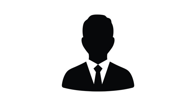 Male head silhouette against a white background a simple black graphic representation of a person s profile avatar figure