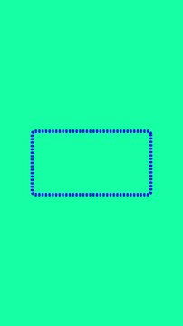 Dotted line rectangle frame animation on black background. 4K minimal border path motion.4k video