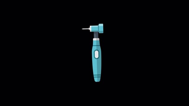 Dental Drill Machine Loop Animation on Alpha Channel