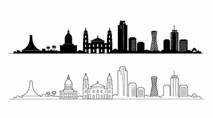 Obraz premium Tucuman City Skyline Silhouette Vector Illustration