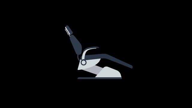 Dental Chair Leaning Recline Loop Animation on Alpha Channel
