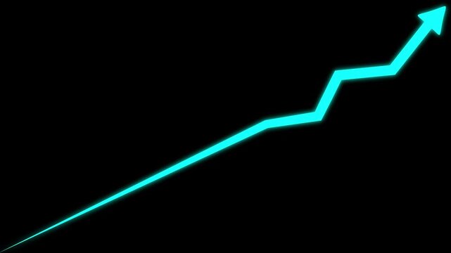 Growing business arrow on black. Profit arow .Business concept, growing chart. Concept of sales symbol icon with arrow moving up.  arrow isolated on transparent background.