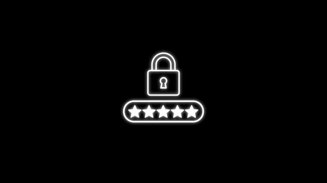 Security Icon.Closing and opening the lock padlock icon animation background. . security icon with shield and lock sign animation.