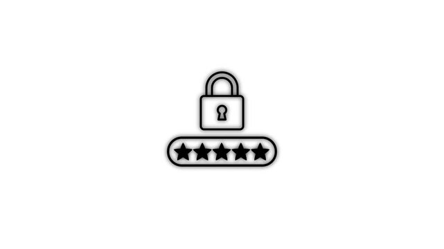 Security Icon.Closing and opening the lock padlock icon animation background. . security icon with shield and lock sign animation.