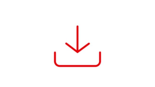 Download icon animation - Essential basic icon motion design Loading icon with arrow down symbol for upload and download animation on black background. 4K video