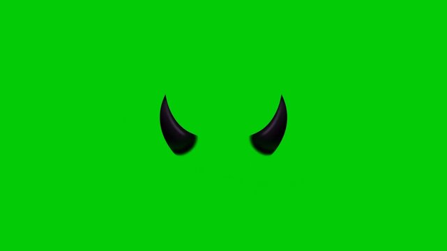 Animated black devil horns for fantasy and Halloween themes.
