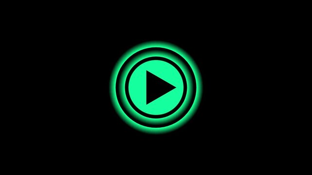 Play button icon in trendy flat style isolated on grey background. Circle flat button with shadow. Modern UI website navigation.