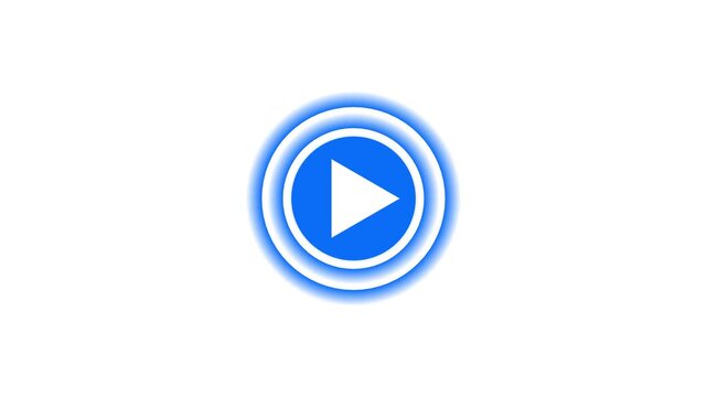 Play button icon in trendy flat style isolated on grey background. Circle flat button with shadow. Modern UI website navigation.