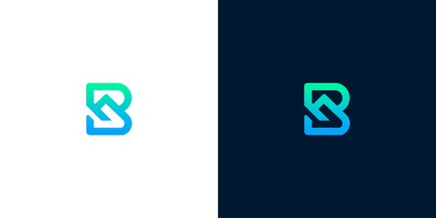 Modern letter B logo with mountain peak symbol for corporate branding and technology startup identity © Eunois