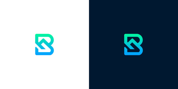 Modern letter B logo with mountain peak symbol for corporate branding and technology startup identity