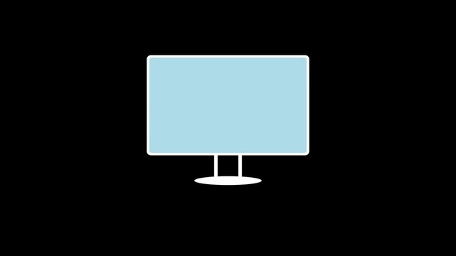 computer monitor glyph icon. Simple illustration for UI and UX, website or mobile application on white background