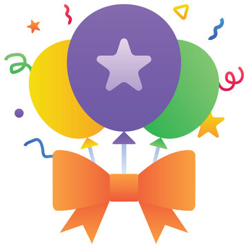 Gradient color illustration for Birthday Decoration