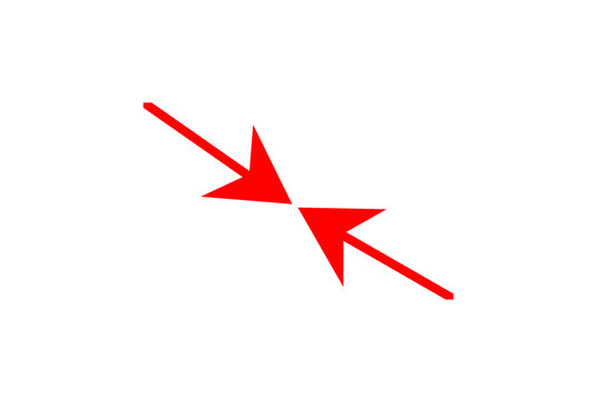 Red Opposing Diagonal Arrows Icon