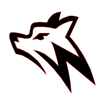 Minimalist and modern wolf or fox head vector illustration with sharp lines. Sharp animal profile mascot design for esports team or branding.