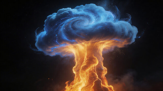 Explosive energy cloud in space