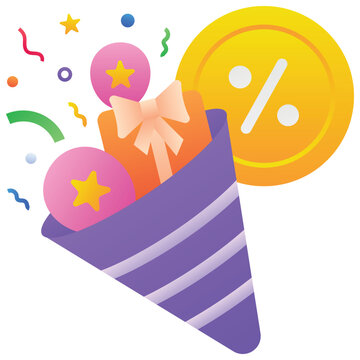 Gradient color illustration for Party Popper Confetti
