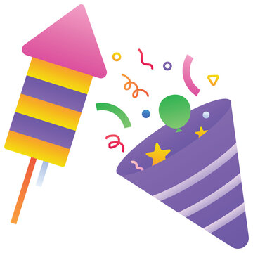 Gradient color illustration for Rocket Popper Confetti