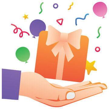 Gradient color illustration for Birthday Gift