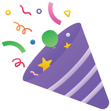 Gradient color illustration for Party Popper Confetti