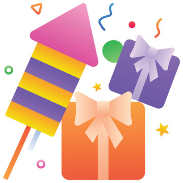 Gradient color illustration for Firework Gift Boxes