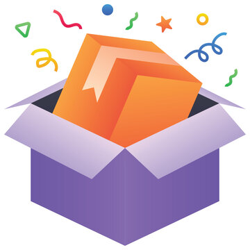 Gradient color illustration for Open Gift Box