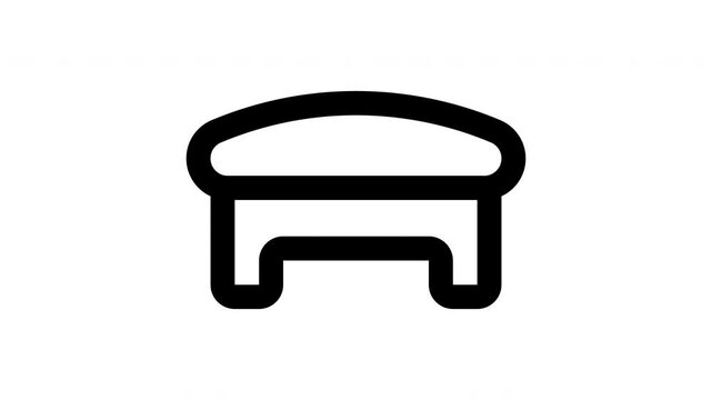 ottoman animated Line Icons Premium 4K, Modern Minimal Outline Motion Graphics Collection