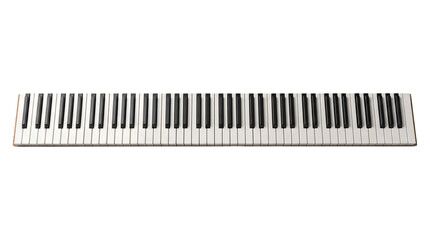 Electronic keyboard keys in black and white pattern for musical composition and digital piano practice. © Isolated_png