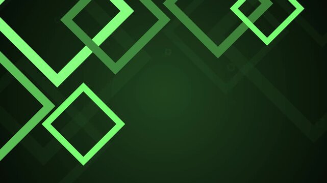 Abstract background with overlapping square frames and diamond shapes animation