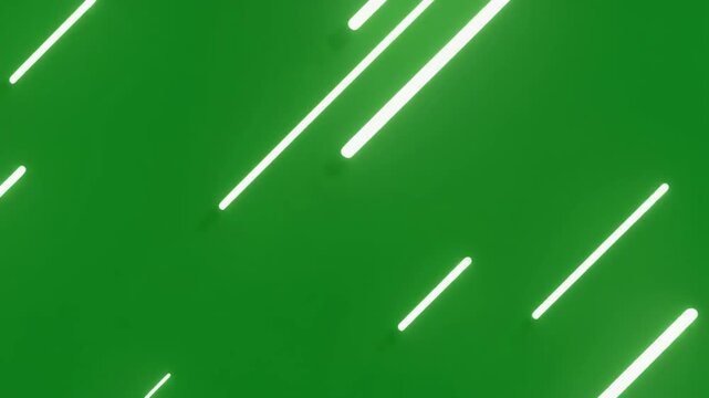 Bright White Motion Streaks Crossing Green Screen Animation