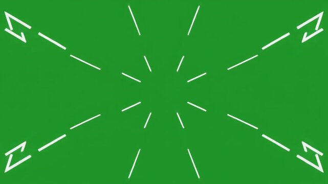 White Corner Brackets Zooming on Green Screen Animation