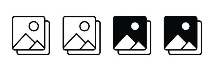 Picture gallery icon vector, photo, image, photograph, media file, album symbols ©   