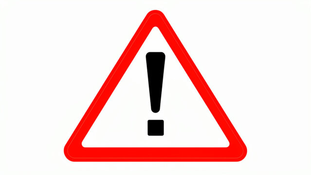 Warning Sign Alert Icon Red Triangle with Exclamation Mark for Caution Safety Symbols