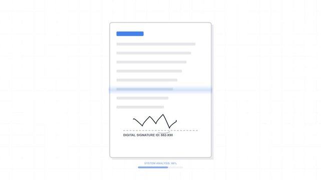Digital Signature Verification on Electronic Document with Green Seal Animation