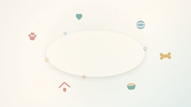 Cute Pet Animation Loop with Icons