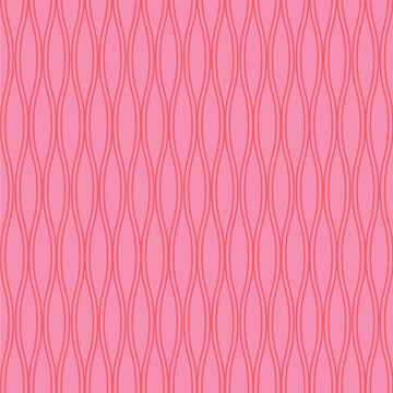 Pink Abstract Geometric Wavy Ogee Motif